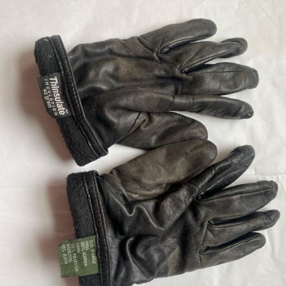 Vintage Thrashed Leather Thinsulate Gloves Ski Snow Outdoors Gardening